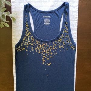 Mossimo Navy blue Sequins Tank Top women's Sz M
